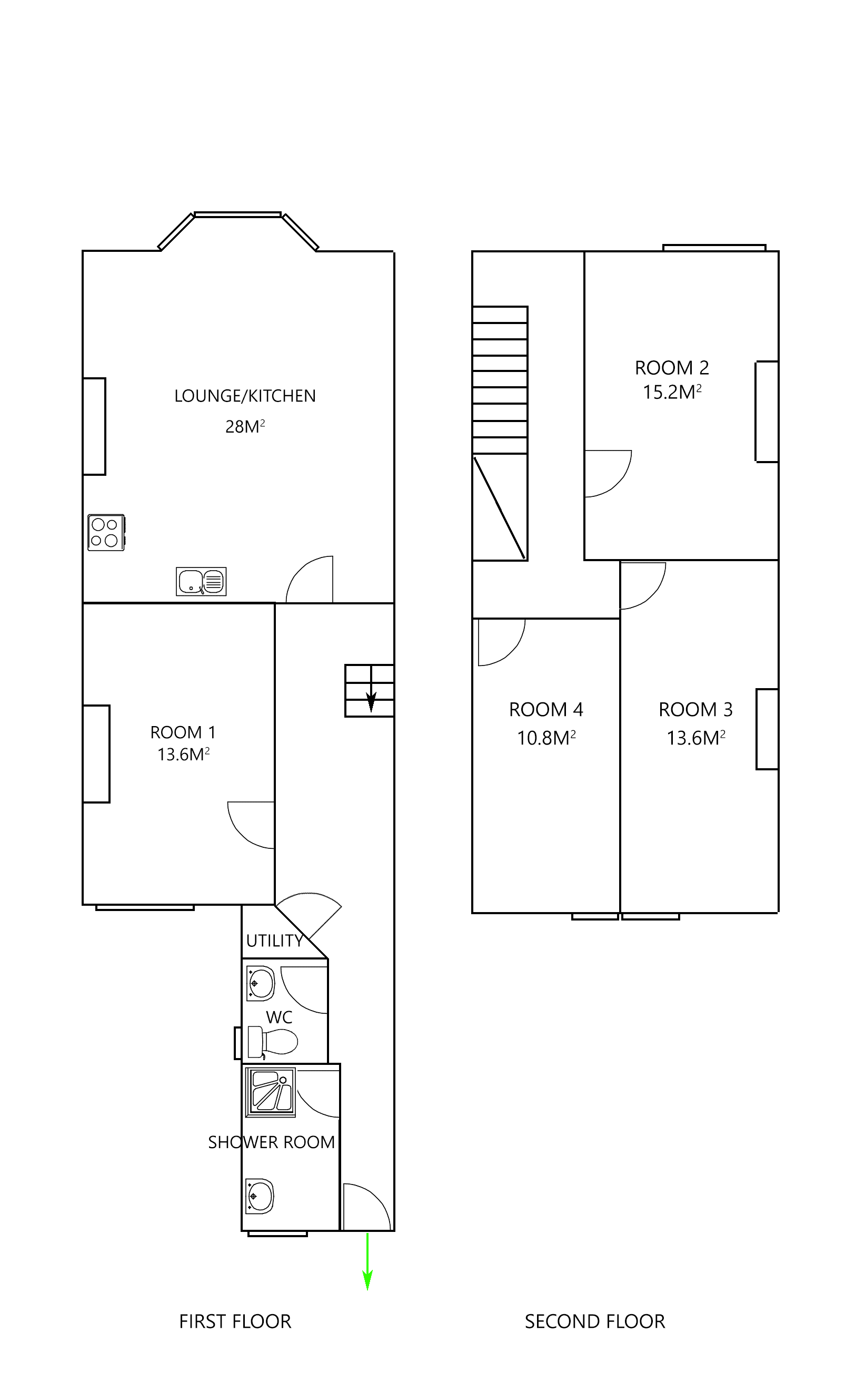 Floor plan for 4 Bed House - Beverley Road