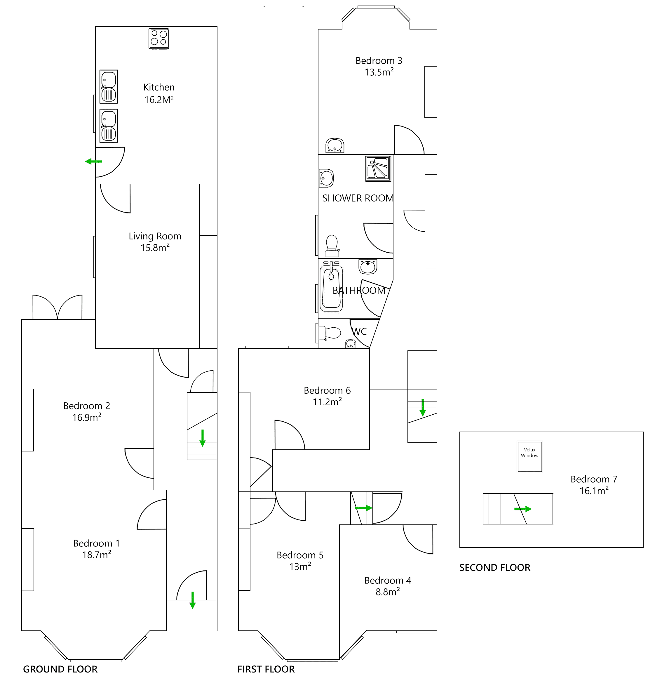 Floor plan for 7 Bed House - Beresford Avenue