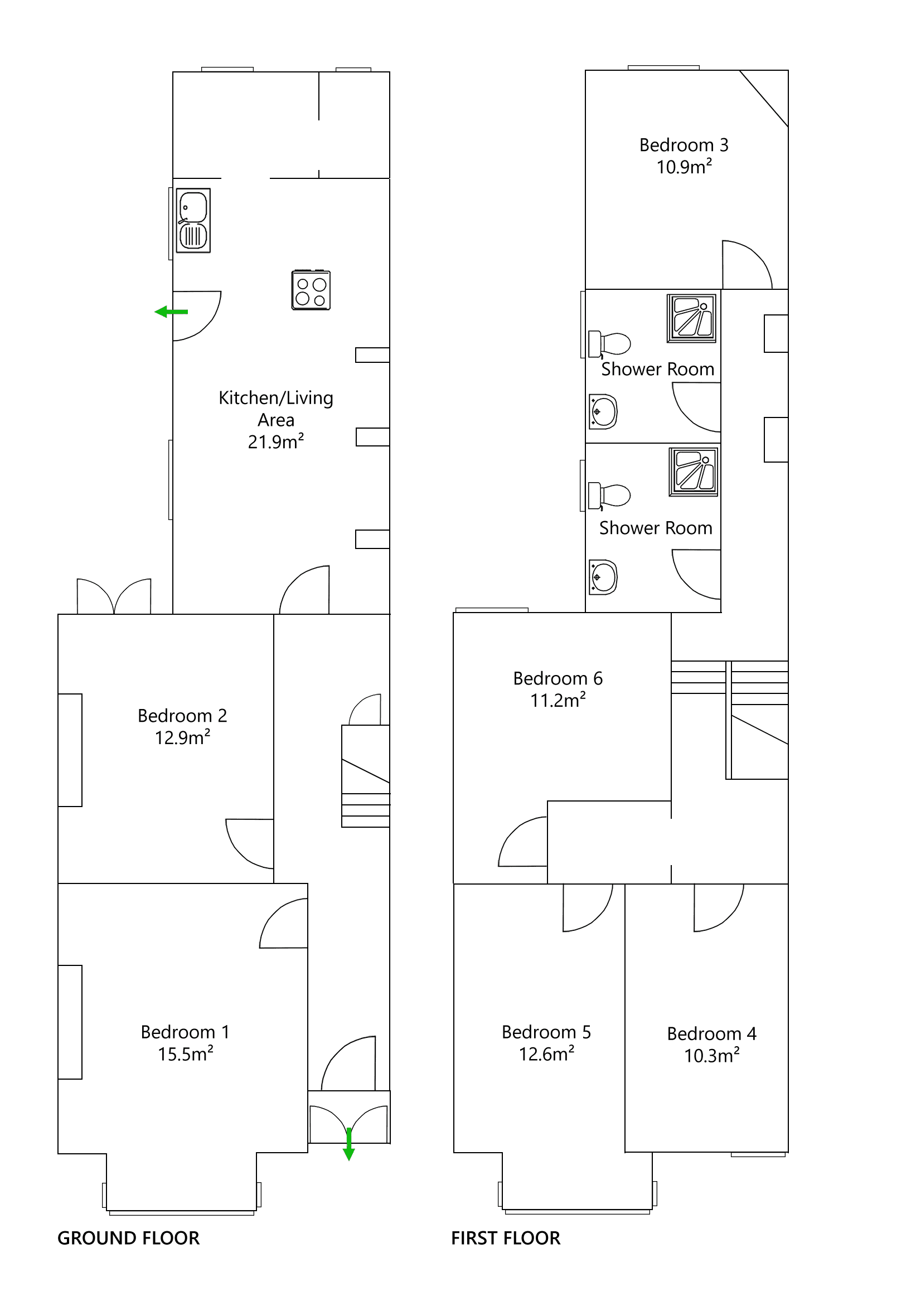 Floor plan for 6 Bed House - Beresford Avenue