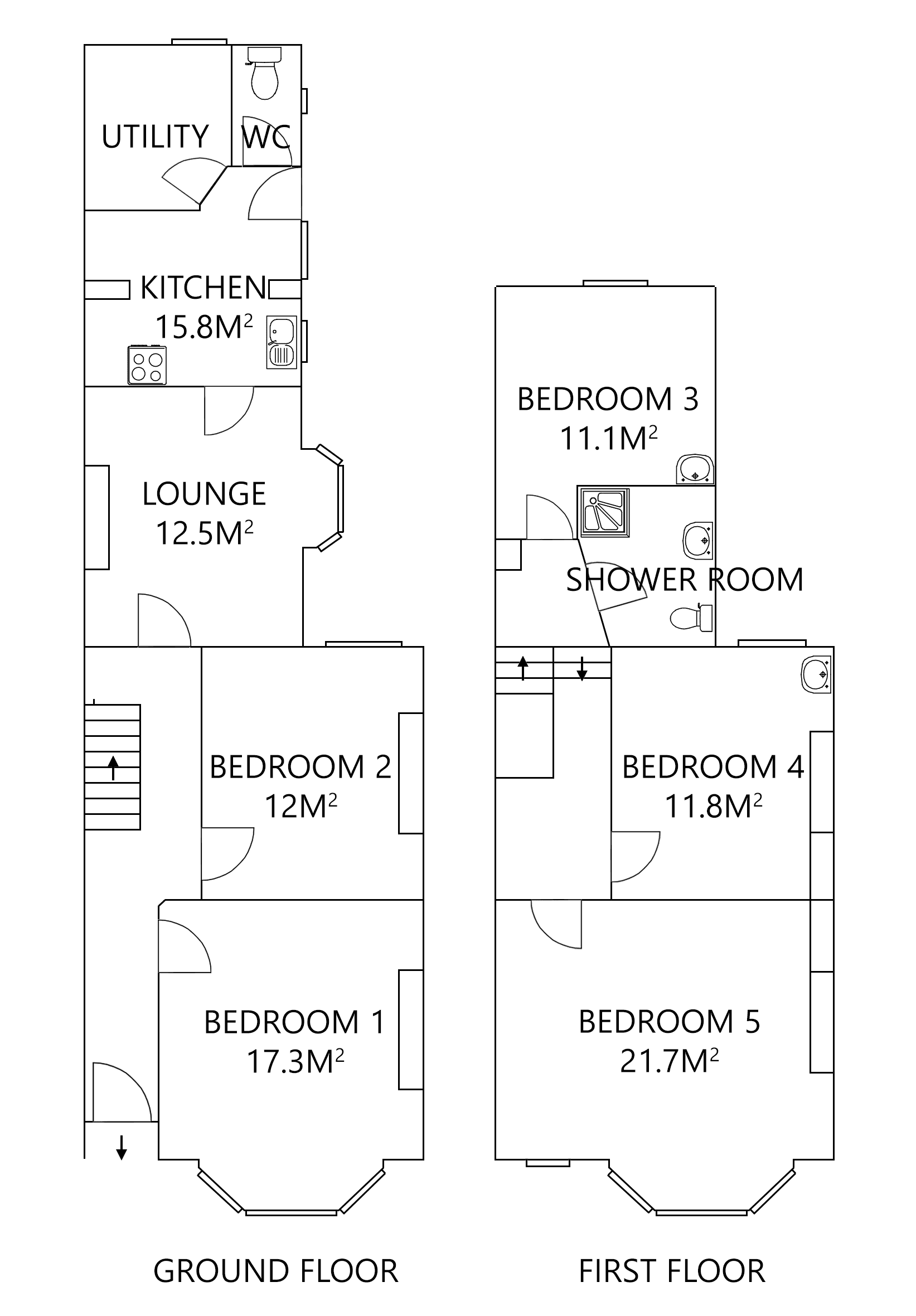 Floor plan for 5 Bed House - Beresford Avenue