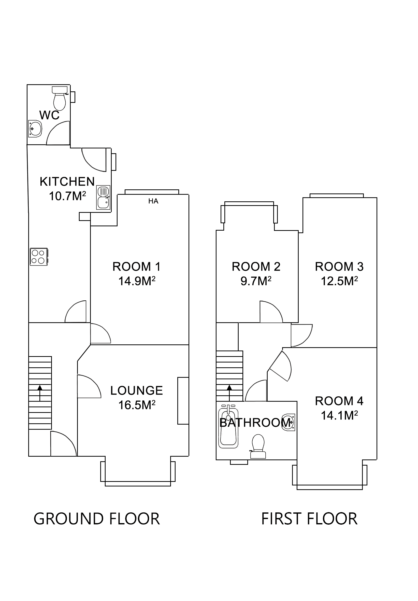 Floor plan for 4 Bed House - Heathcote Street