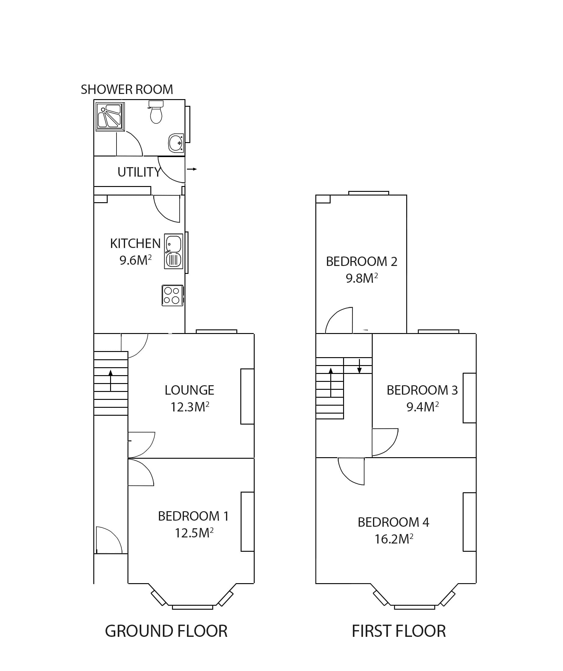 Floor plan for 4 Bed House - Exmouth Street