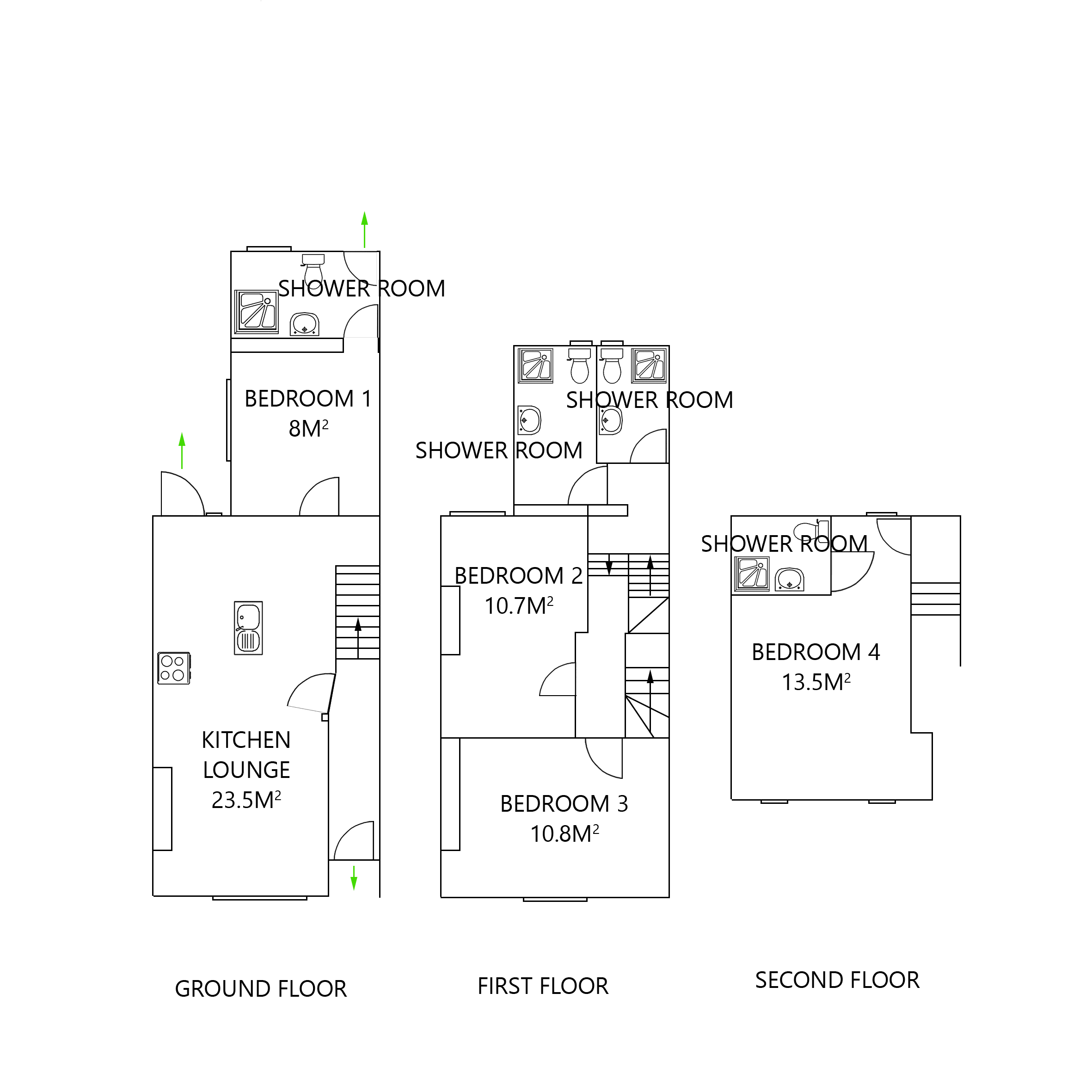 Floor plan for 4 Bed House - Haworth Street