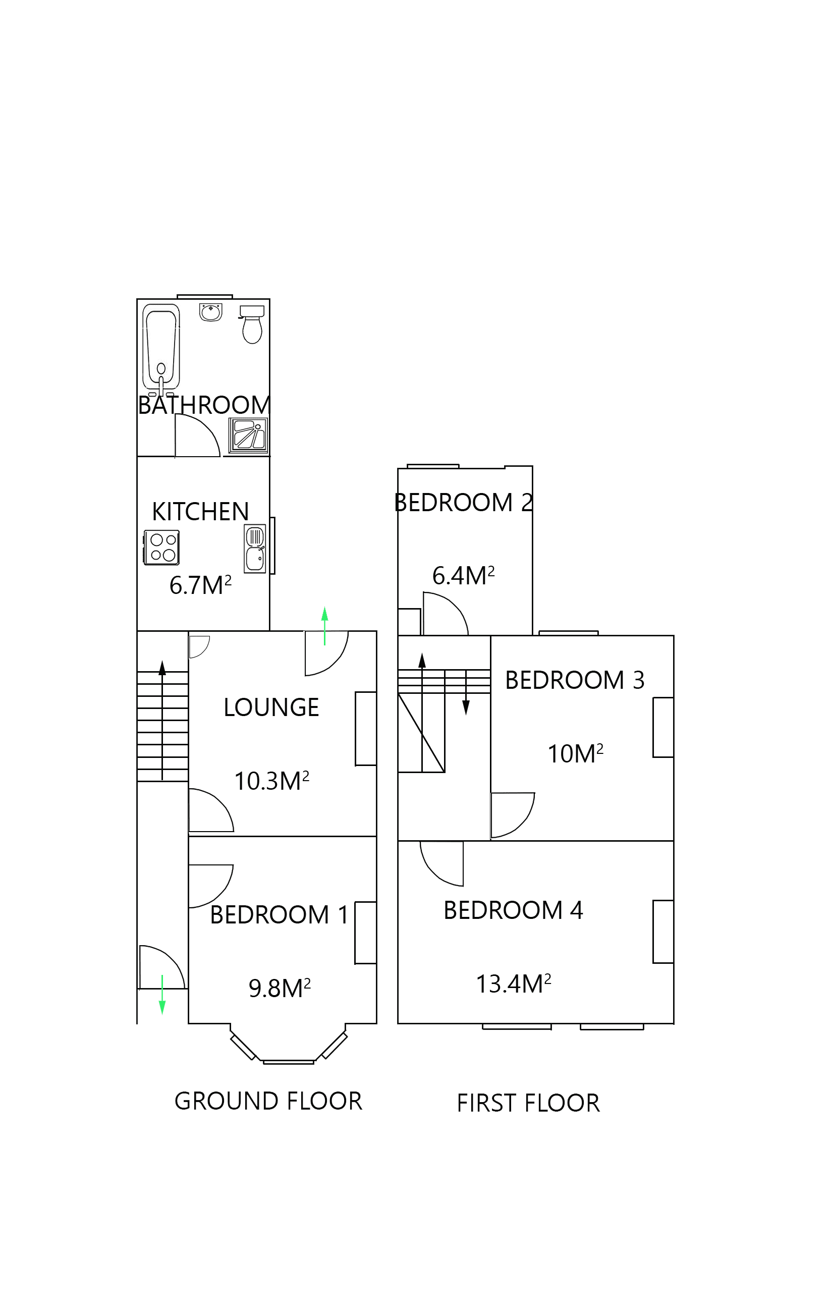 Floor plan for 3 Bed House - Raglan Street