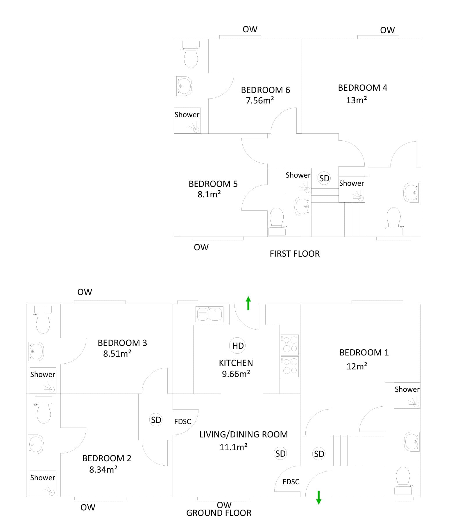 Floor plan for 6 Bed House - Inglemire Lane